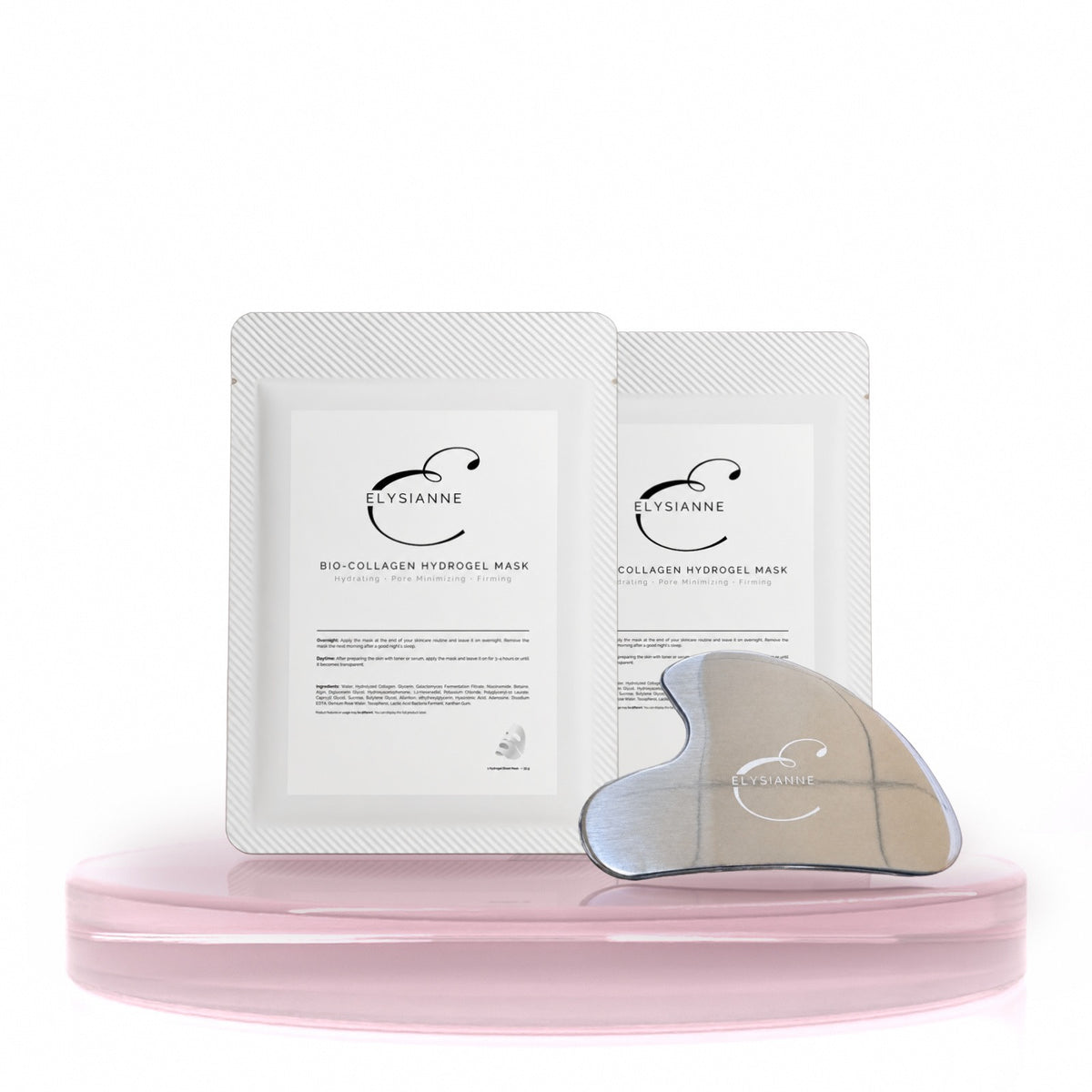 The Glow Set (2 Bio-Collagen Hydrogel Masks + Éclat de Glace Gua Sha)