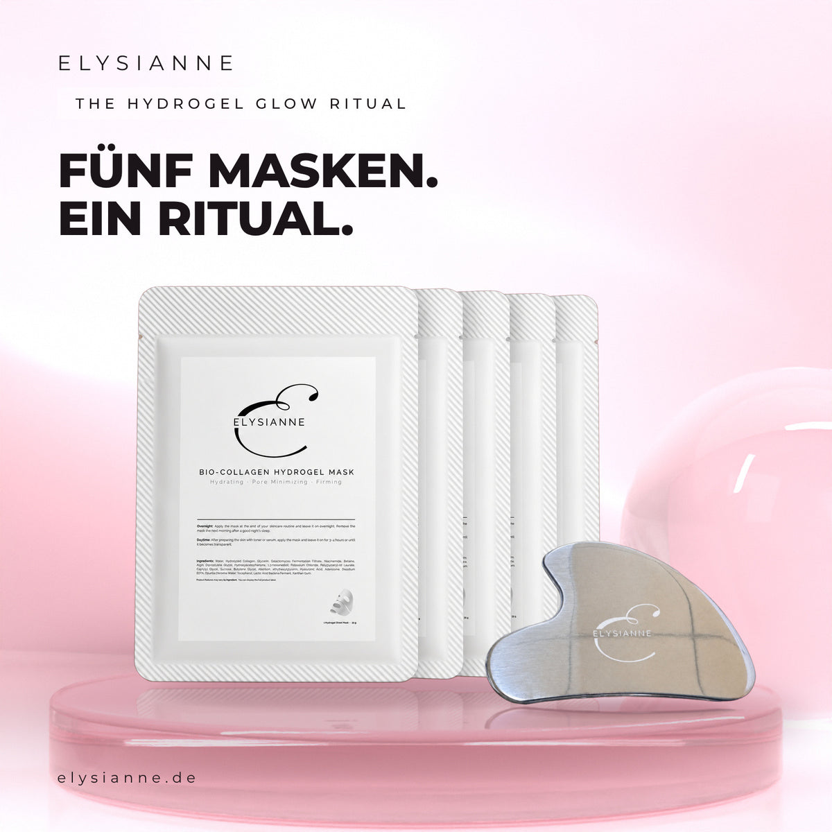 The Hydrogel Glow Ritual (5 Bio-Collagen Hydrogel Masks + Éclat de Glace Gua Sha)