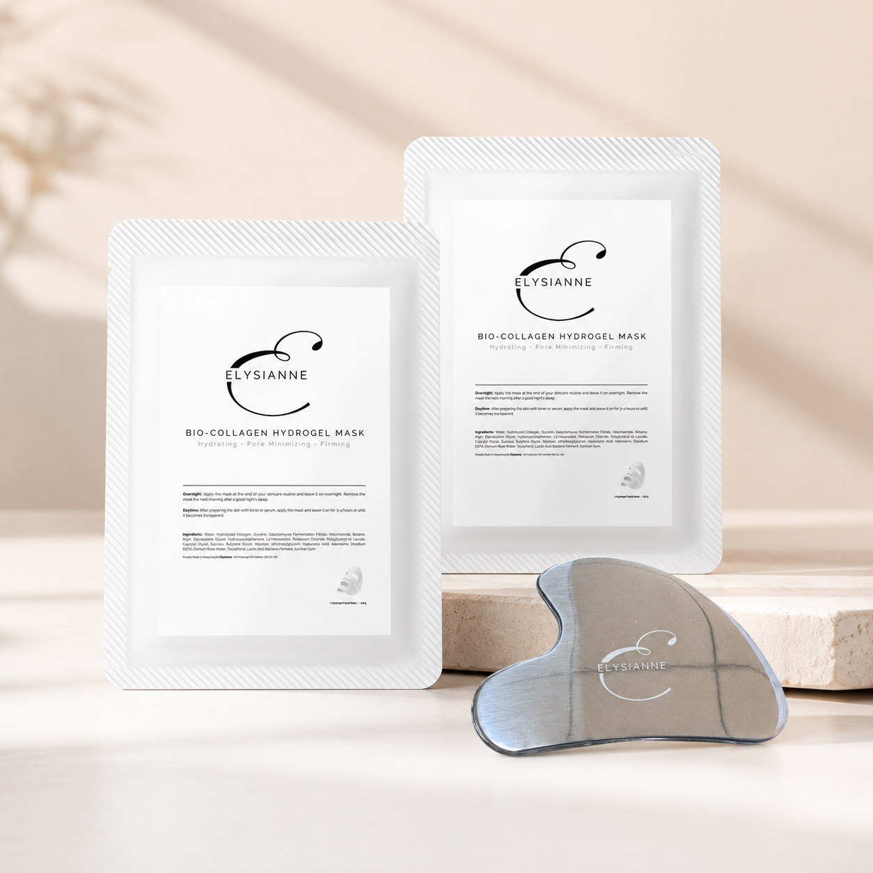 The Glow Set (2 Bio-Collagen Hydrogel Masks + Éclat de Glace Gua Sha)