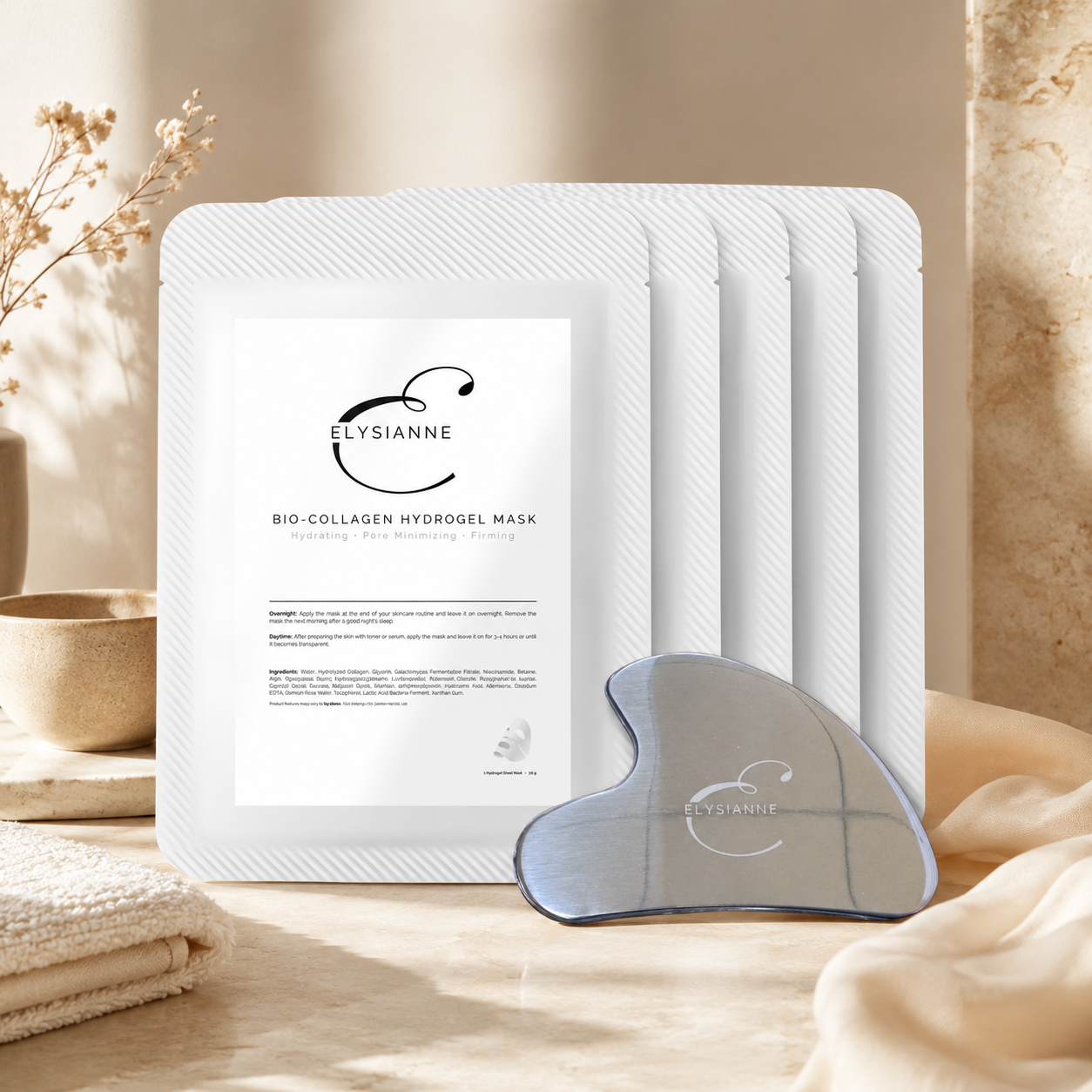 The Summer Skin Reset Ritual (5 Bio-Collagen Hydrogel Masks + Éclat de Glace Gua Sha)